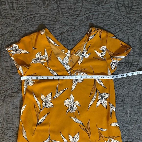 A New Day Floral Short Sleeve Shift Dress in Mustard Yellow - Picture 8 of 13